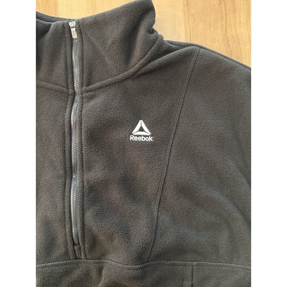 NWT Reebok Black Quarter-Zip Fleece Pullover with Mock Neck‎ - Picture 4 of 14